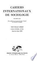 libro Cahiers Internationaux De Sociologie