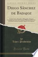 libro Diego Sánchez De Badajoz