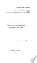 libro El Maestro Y El Saber Pedagógico En Colombia, 1821 1848