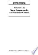 libro Repertorio De Textos Internacionales Del Patrimonio Cultural