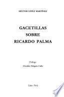 libro Gacetillas Sobre Ricardo Palma