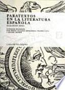 libro Paratextos En La Literatura Española