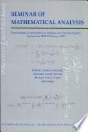 libro Seminar Of Mathematical Analysis