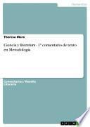 Ciencia Y Literatura   1o Comentario De Texto En Metodología