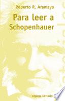 libro Para Leer A Schopenhauer