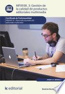 libro Gestión De La Calidad De Productos Editoriales Multimedia. Argn0110