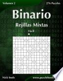 libro Binario Rejillas Mixtas   Fácil   Volumen 2   276 Puzzles