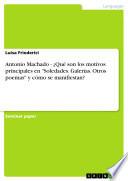 Antonio Machado   ¿qué Son Los Motivos Principales En  Soledades. Galerías. Otros Poemas  Y Cómo Se Manifiestan?