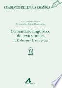 libro Comentario Lingüístico De Textos Orales