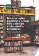 libro Literatura Inglesa: Problemas Y Técnicas En La Traducción E Interpretación De Sus Textos