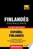 libro Vocabulario Español Finlandés   9000 Palabras Más Usadas