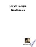 libro Ley De Energía Geotérmica