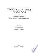 libro Textos Y Contextos De Galdós