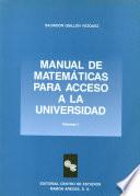 Manual De Matemáticas Para Acceso A La Universidad