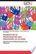 libro Análisis De La Participación Del Alumnado En El Aula