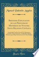 libro Brevisima Explicacion De Los Principales Misterios De Nuestra Santa Religion Católica